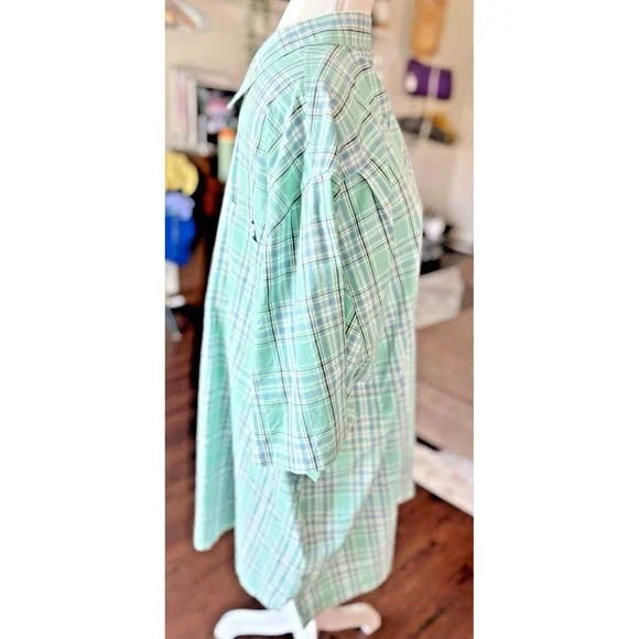 SCOTTeVEST XXXL Docksider Green Plaid Button Up Short Sleeve Shirt - Picture 4 of 11